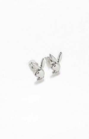 Boucles d'Oreilles PacSun Playboy x Playboy Stud Homme Argent | 913642QMI