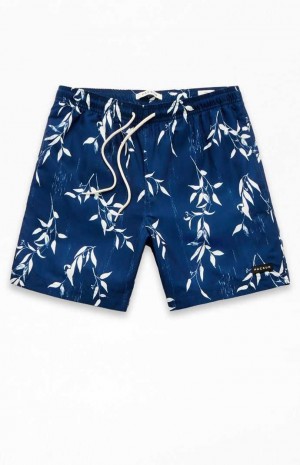 Chandails PacSun Blue Leaf 6.5" Swim Trunks Homme Bleu | 729346JDY