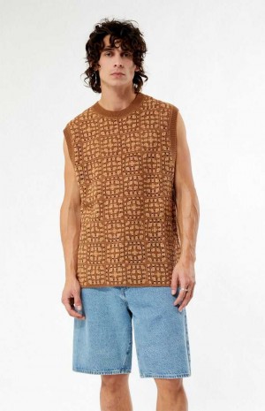 Chandails PacSun Crochet Homme Marron | 894105NHI