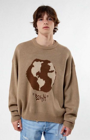 Chandails PacSun Earth Cropped Homme | 491087NOH