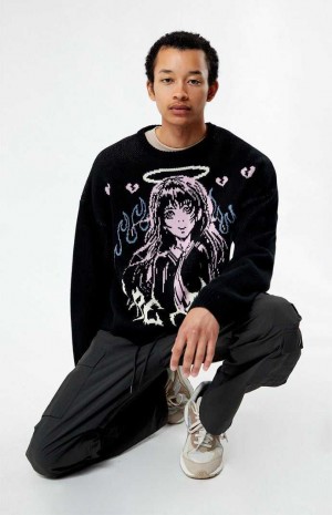 Chandails PacSun Rare Hearts Cropped Homme Noir | 743680SOD