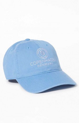 Chapeau PacSun Copenhagen Denmark Dad Femme Bleu | 670245ZDW