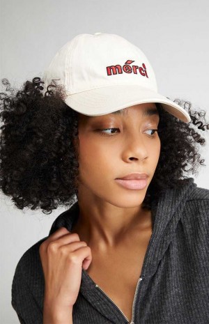 Chapeau PacSun Merci Dad Femme Blanche | 564827JGH