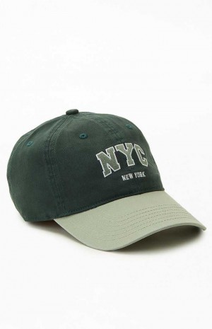 Chapeau PacSun NYC Sport Dad Femme Vert | 657490LAH