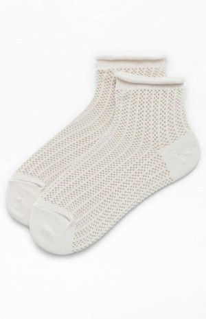 Chaussette PacSun Knit Mesh Ankle Femme Blanche | 895241SKJ