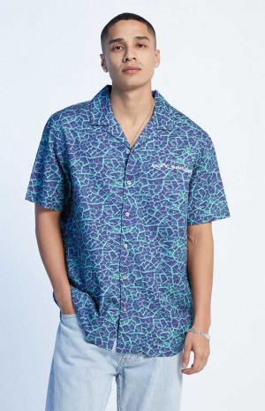 Chemises PacSun Earthquake Oversized Camp Homme Bleu | 906852SVA