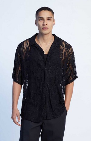 Chemises PacSun Oversized Scallop Dentelle Camp Homme | 784021FWB