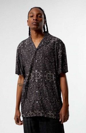 Chemises PacSun Paisley Camp Homme Noir | 615497BXV