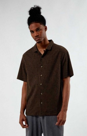 Chemises PacSun Santiago Brown Camp Homme Marron | 562781LDW