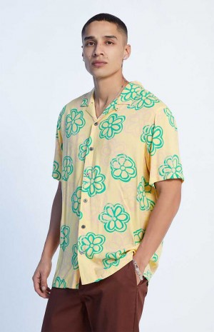 Chemises PacSun Sola Resort Camp Homme Jaune | 490283VLU