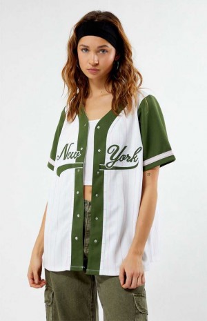 Hauts PacSun New York Baseball Jersey Femme Vert | 512804VEZ