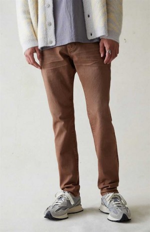 Jean PacSun Confort Stretch Brown Slim Homme Marron | 473985HWC