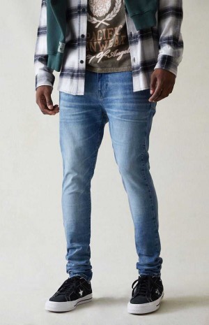 Jean PacSun High Stretch Indigo Stacked Mince Homme Indigo | 603729VJK