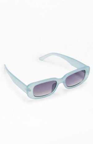 Lunette de Soleil PacSun Blue Plastic Square Femme Bleu | 045129DRX