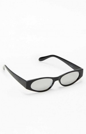 Lunette de Soleil PacSun Low Profile Frame Homme Noir Argent | 453267ABM