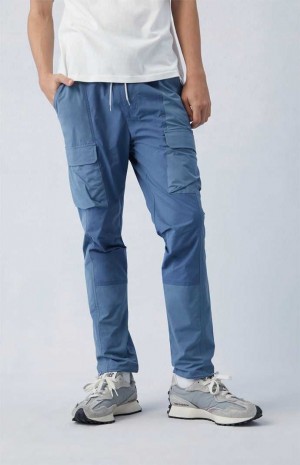 Pantalon PacSun Eco Stretch Nylon Blue Slim Cargo Homme Bleu | 761892GOS