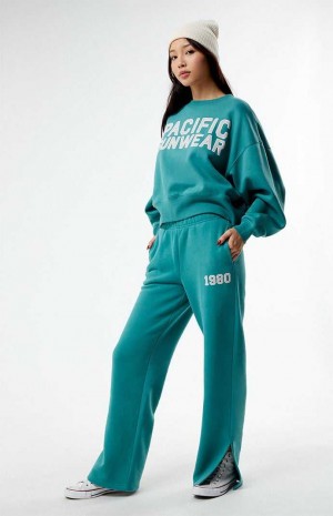 Pantalons PacSun 1980 Side Split Femme Vert | 921350NHT