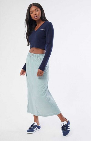 Pantalons PacSun Bungee Cargo Midi Skirt Femme Vert Olive | 307256FDY