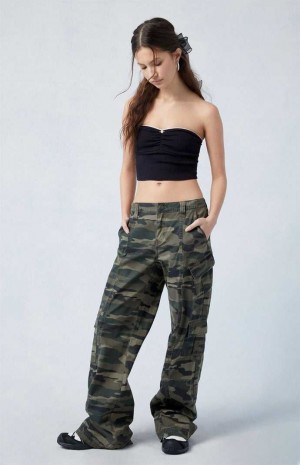 Pantalons PacSun Camouflage Legere Low Rise gy Femme CAMOUFLAGE | 643705OMT