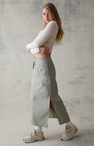 Pantalons PacSun Cargo Midi Skirt Femme Vert | 084519QUE