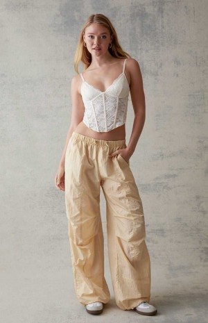 Pantalons PacSun Crinkle Bungee Pull-On Femme Blanche | 520783GLS