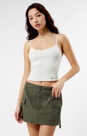 Pantalons PacSun D-Ring Cargo Mini Skirt Femme Vert Olive | 083465EJZ