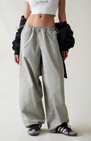 Pantalons PacSun Dark Gray Low Rise Parachute Femme Grise Foncé | 460239TKL