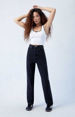 Pantalons PacSun Eco Black Dad Femme Noir | 981603EYZ