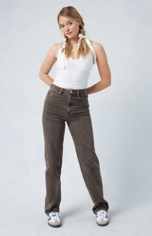 Pantalons PacSun Eco Brown '90s Boyfriend Femme Marron | 064812RQX