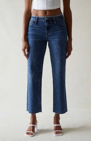 Pantalons PacSun Eco Indigo Rhinestone '90s Droit Leg Femme Indigo | 261350UTP