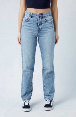 Pantalons PacSun Eco Light Blue Dad Femme Indigo | 195073EWA