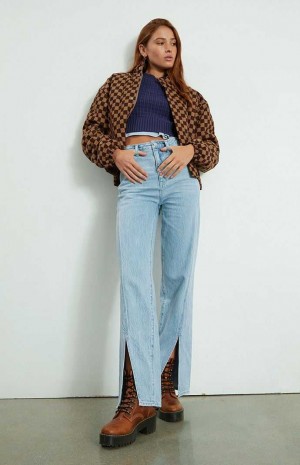 Pantalons PacSun Eco Light Blue Twisted Seam Boyfriend Femme Indigo | 408791RDH