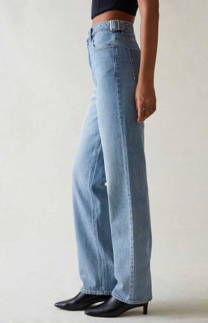 Pantalons PacSun Eco Light Indigo '90s Boyfriend Femme Indigo | 510749EMQ