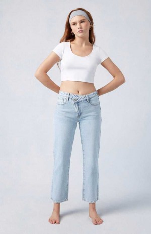 Pantalons PacSun Eco Light Indigo '90s Droit Leg Femme Indigo | 879631VLN