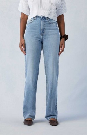 Pantalons PacSun Eco Light Indigo Ripped '90s Boyfriend Femme Indigo | 901728JXS