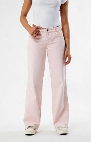 Pantalons PacSun Eco Light Pink Low Rise Larges Leg Femme Rose Clair | 734501RIC