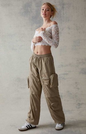 Pantalons PacSun Extreme Cargo Femme Vert Olive | 162493FWP