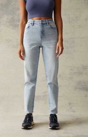 Pantalons PacSun Light Blue Curve Droit Leg Femme Indigo Clair | 345760OYX