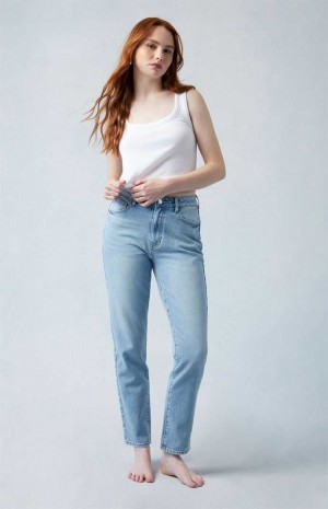 Pantalons PacSun Light Blue Mom Femme Indigo | 483260YXI