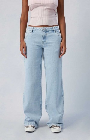 Pantalons PacSun Light Indigo Casey Low Rise gy Femme Indigo | 652318JUS