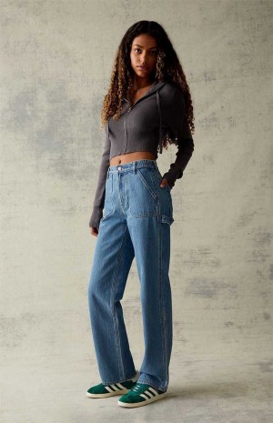 Pantalons PacSun Medium Blue '90s Boyfriend Skate Femme Indigo | 752680BPV