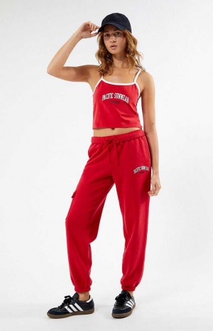 Pantalons PacSun Pacific Sunwear Sport Cargo Femme Rouge | 432178WOH