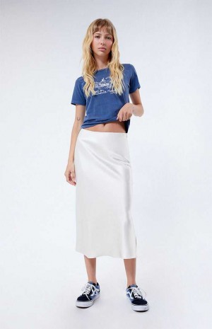 Pantalons PacSun Satin Midi Skirt Femme Beige | 062583CEH