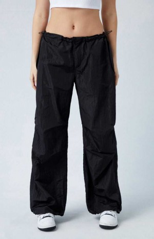 Pantalons PacSun Shine Low Rise Parachute Femme Noir | 845397OXY