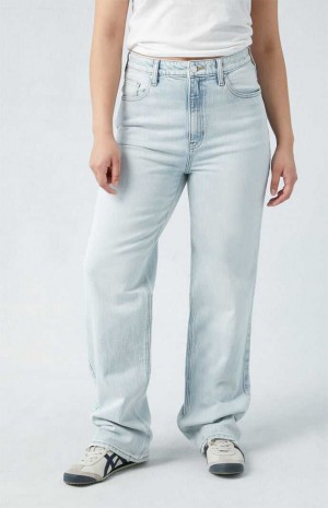 Pantalons PacSun Stretch Light Indigo Curve '90s Boyfriend Femme Indigo | 985427HZS