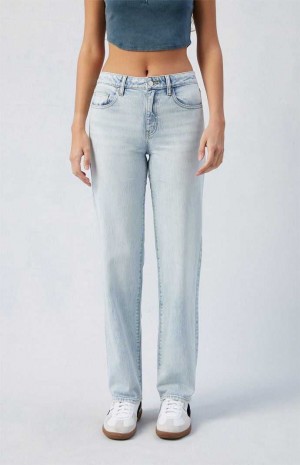 Pantalons PacSun Stretch Light Indigo Millie Mid Rise '90s Boyfriend Femme Indigo | 362750UNT