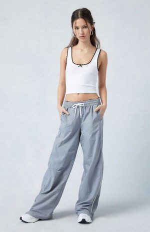 Pantalons PacSun Zip Up Piste Femme Grise | 740319PSQ