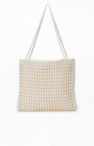 Sac PacSun Crochet Shoulder Femme Blanche | 058249FUW