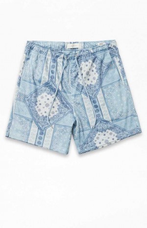 Short PacSun Printed Mesh Basketball Homme Bleu | 651284TYJ