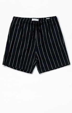 Short PacSun Russel Linen Volley Homme Noir | 025743YFL